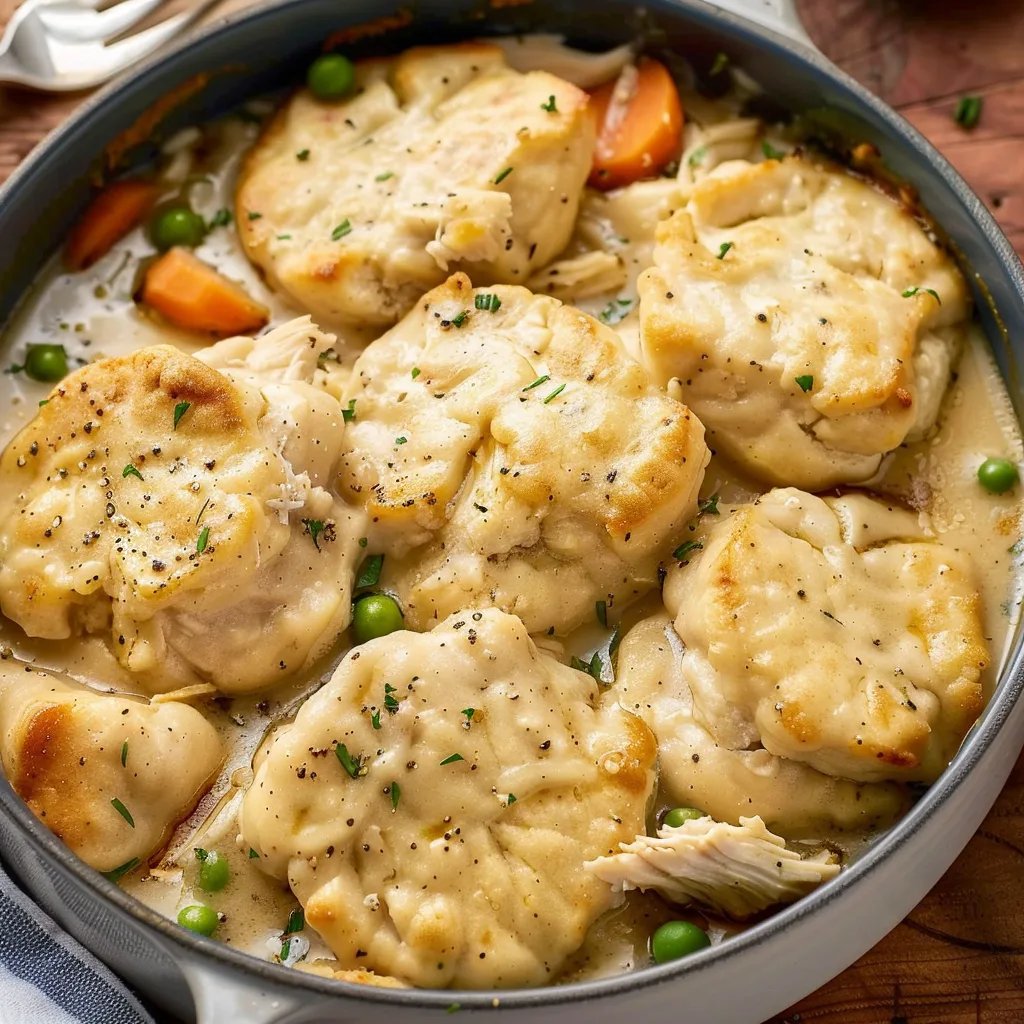 Easy Chicken and Dumplings with Biscuits