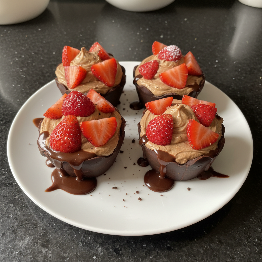 Decadent Mocha Strawberry Cups