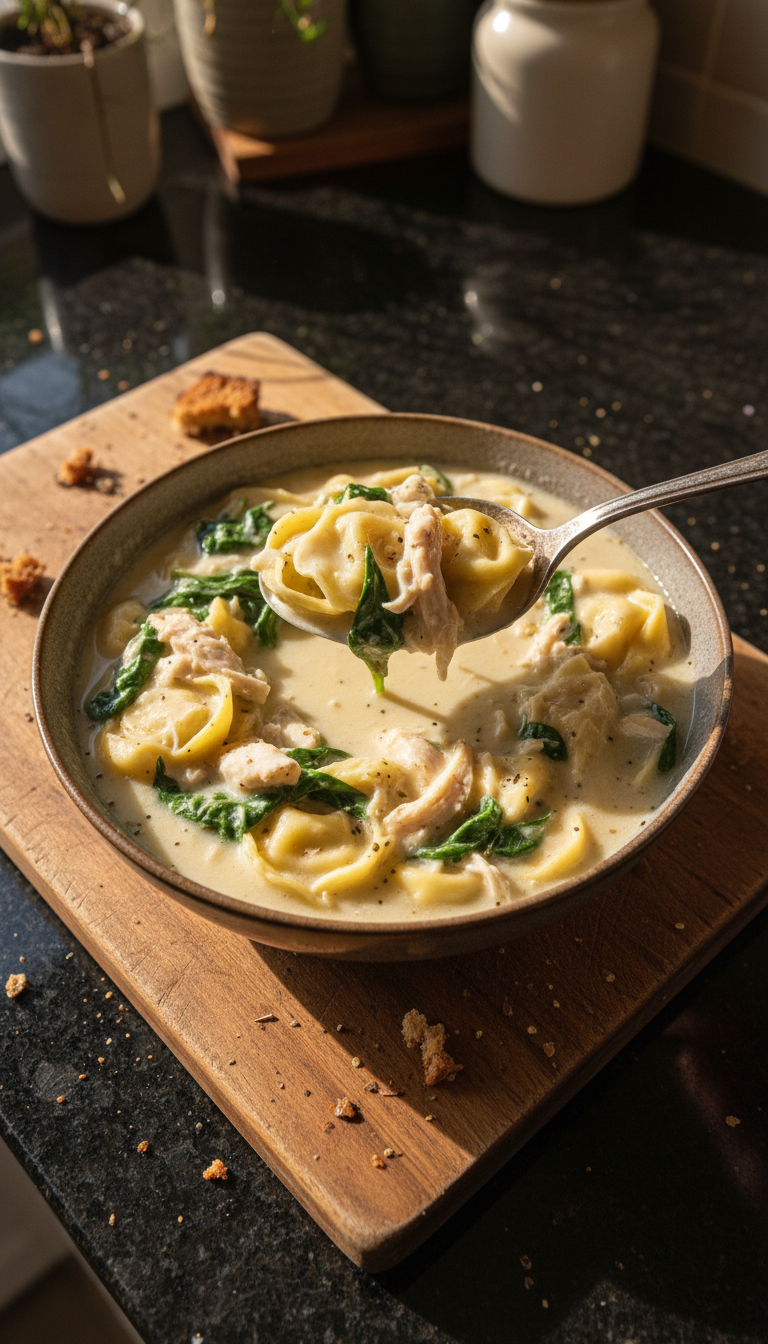 Creamy Chicken Tortellini Soup
