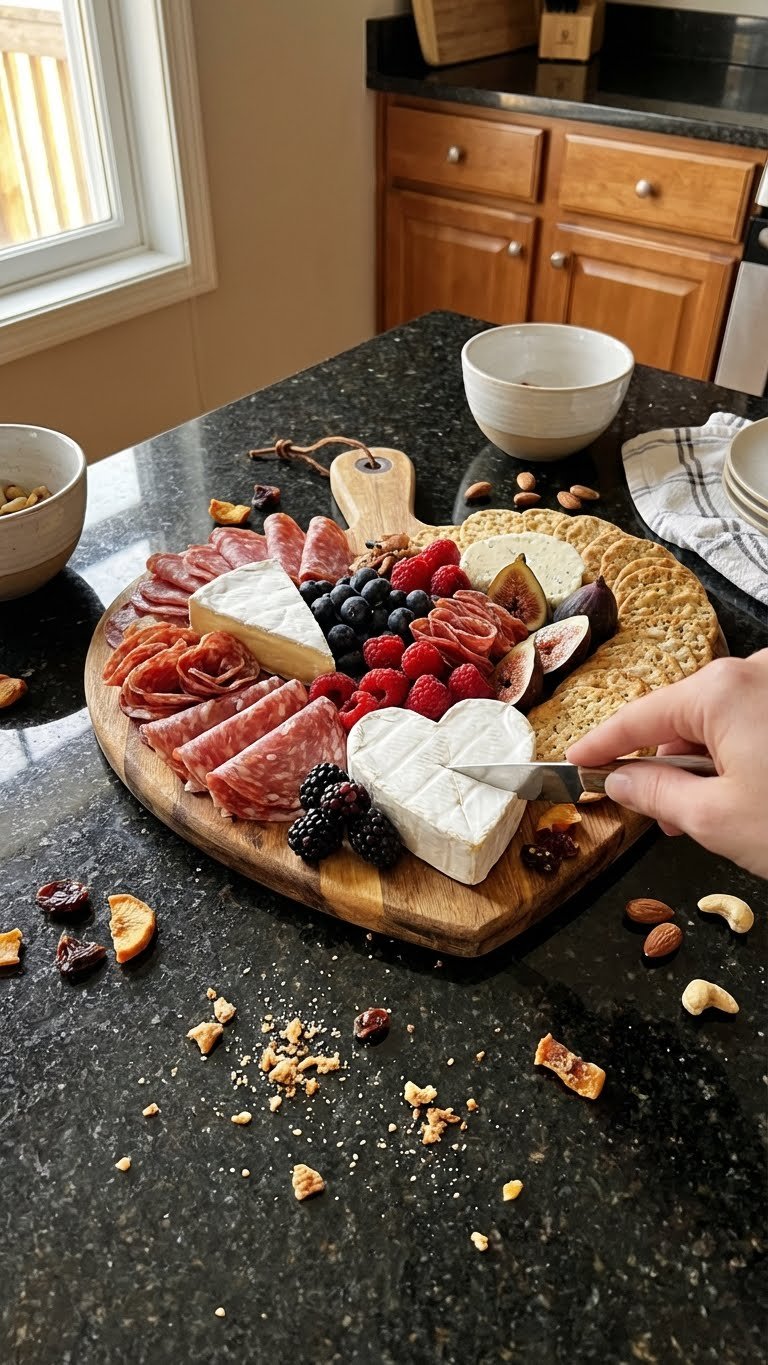 Passionate Heart-Shaped Charcuterie