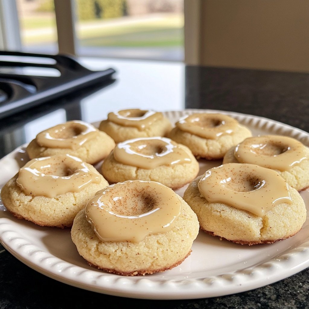 Eggnog Thumbprint Cookies
