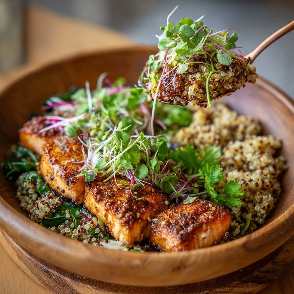 Cilantro Lime Salmon Quinoa Bowl