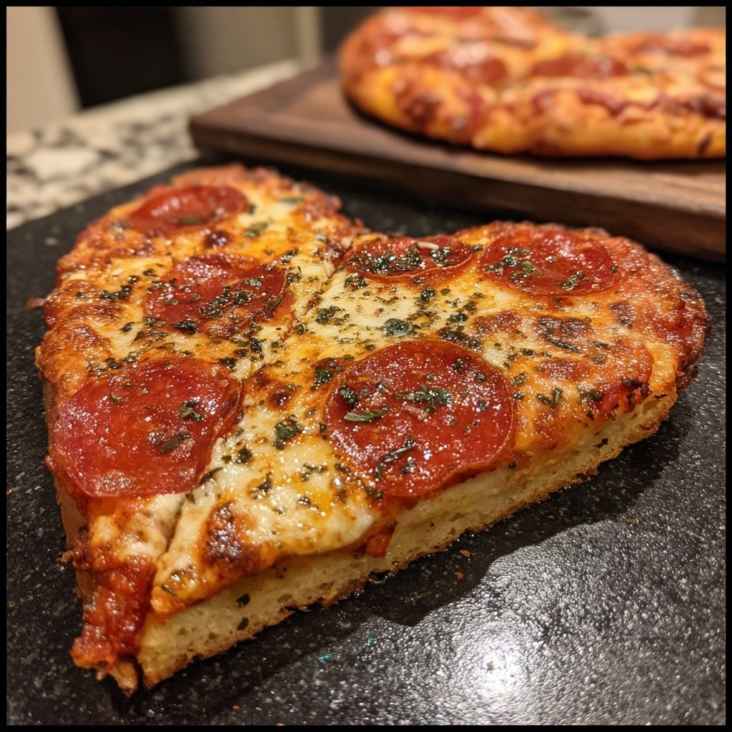 Heart Shaped Pepperoni Pizza Romantic