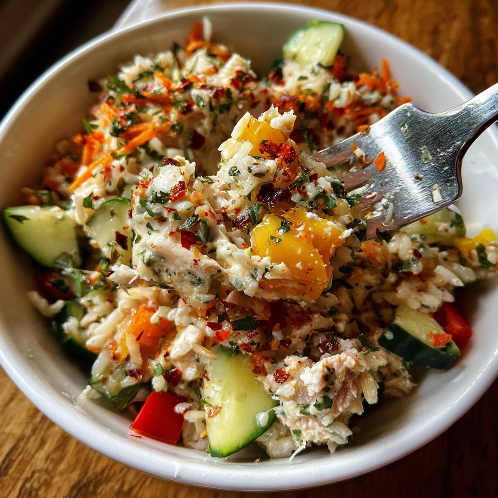 Winter Rice Tuna Salad Veggies