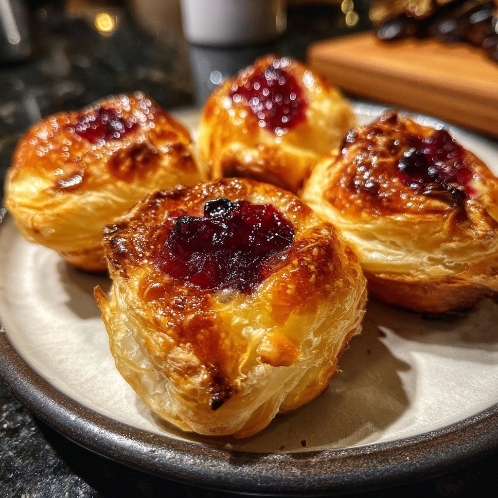 Puff Pastry Brie Bites with Cranberry