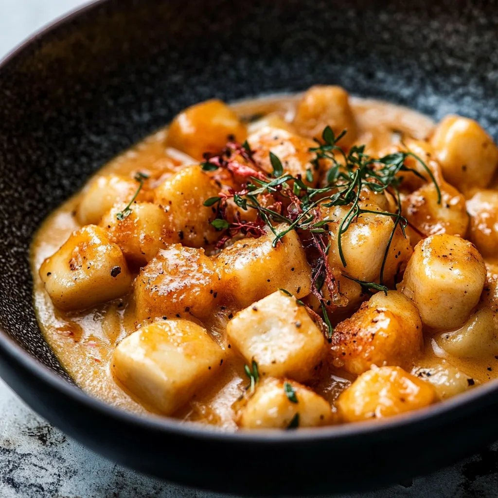 Marry Me Crispy Tofu with Gnocchi