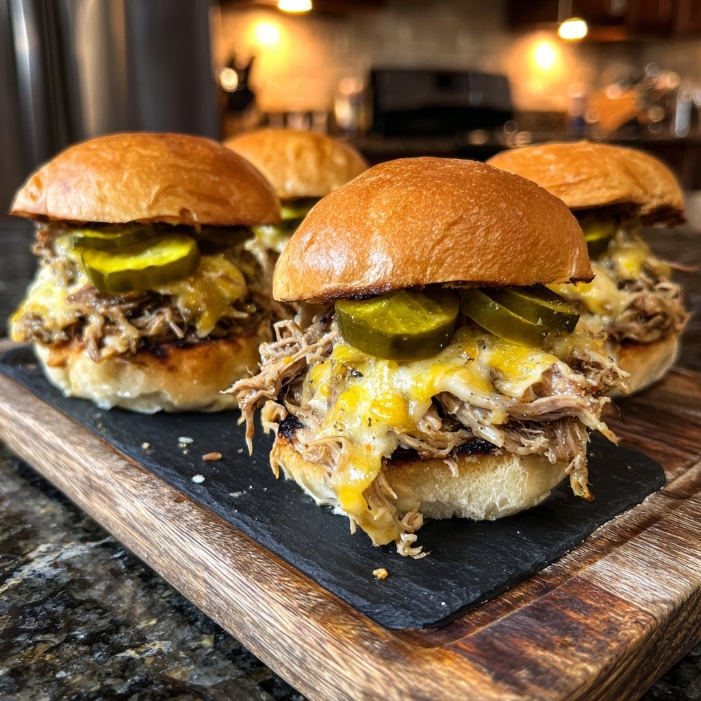 Pepper Jack Pulled Pork Sliders