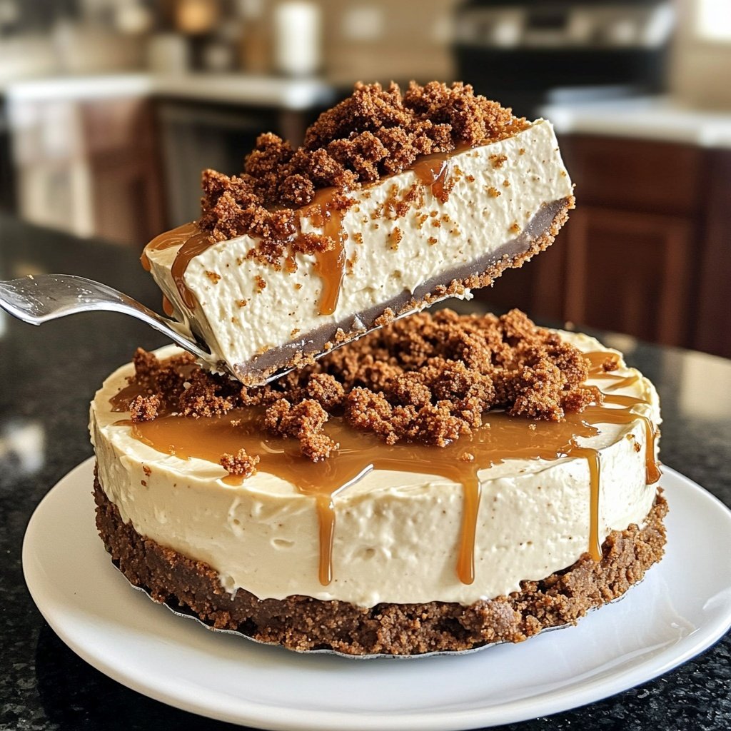 No-Bake Speculoos Cheesecake with Cookie Crust