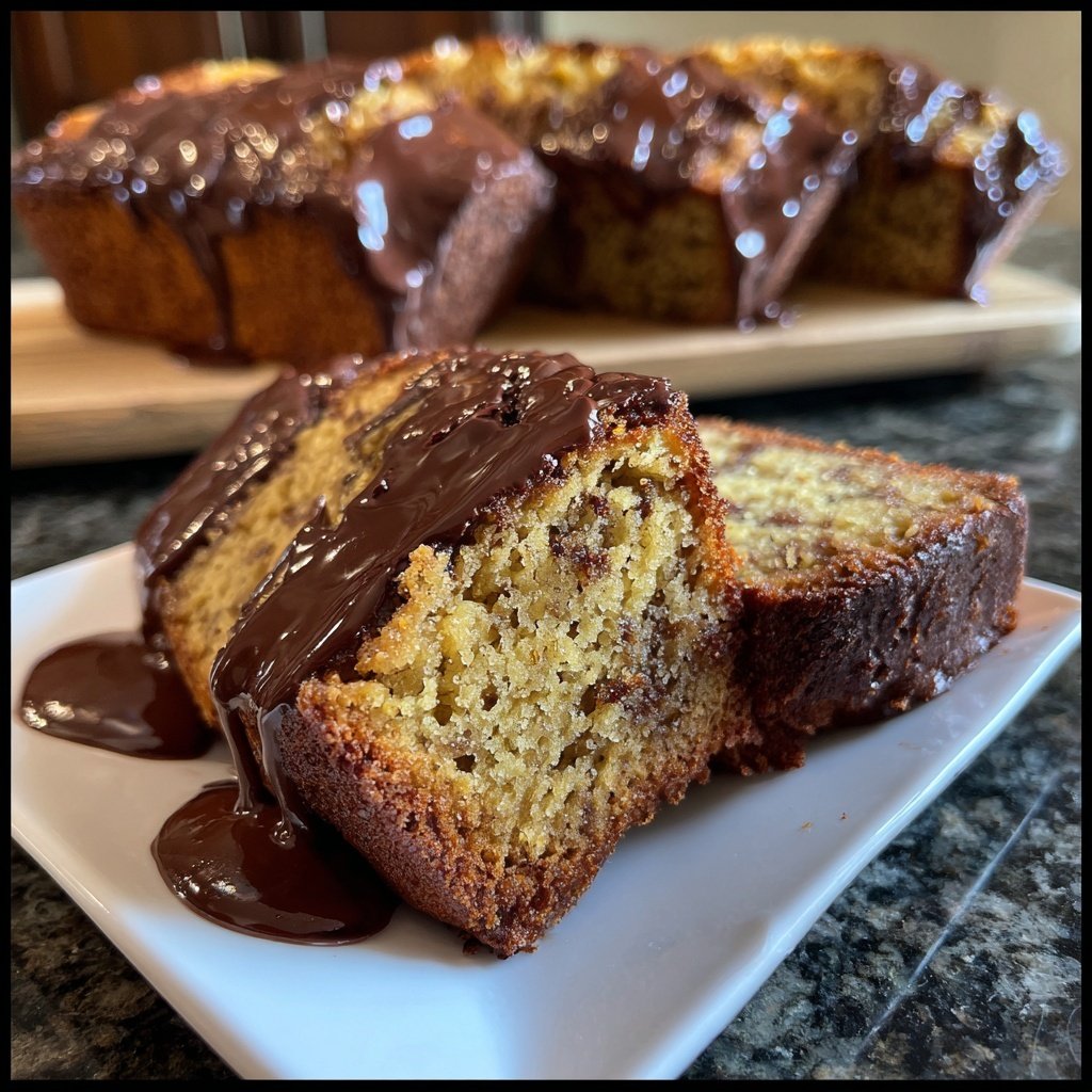 Chocolate Dipped Banana Bread
