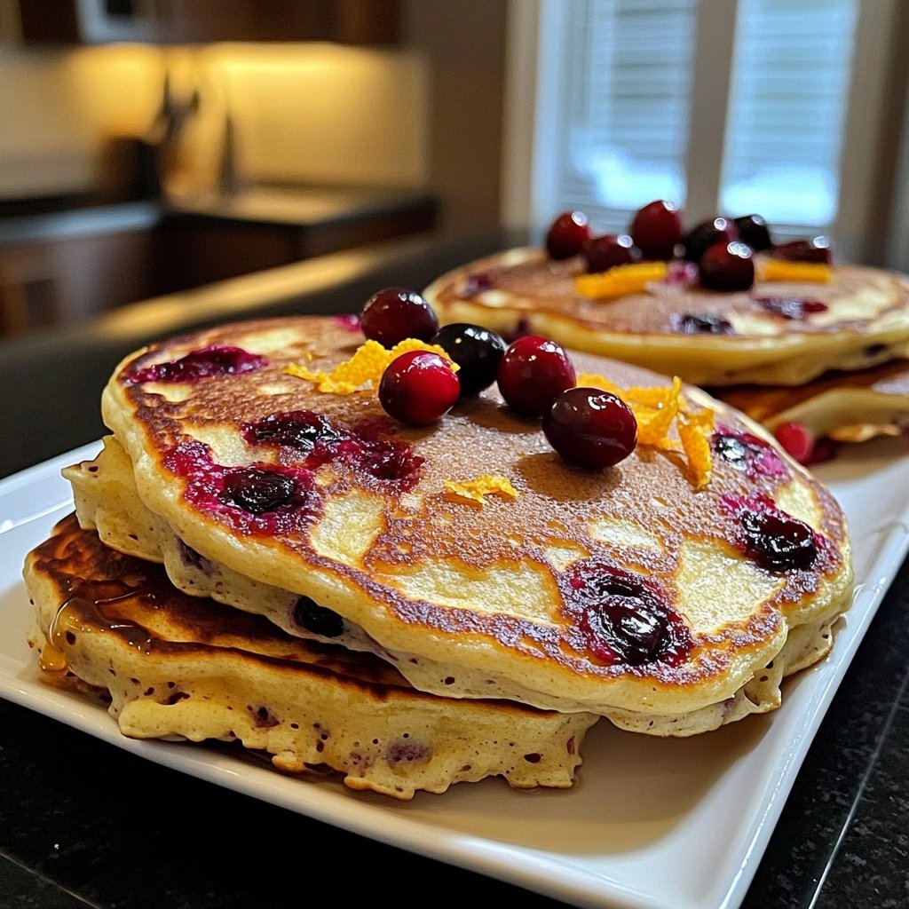 Fluffy Cranberry Orange Pancakes