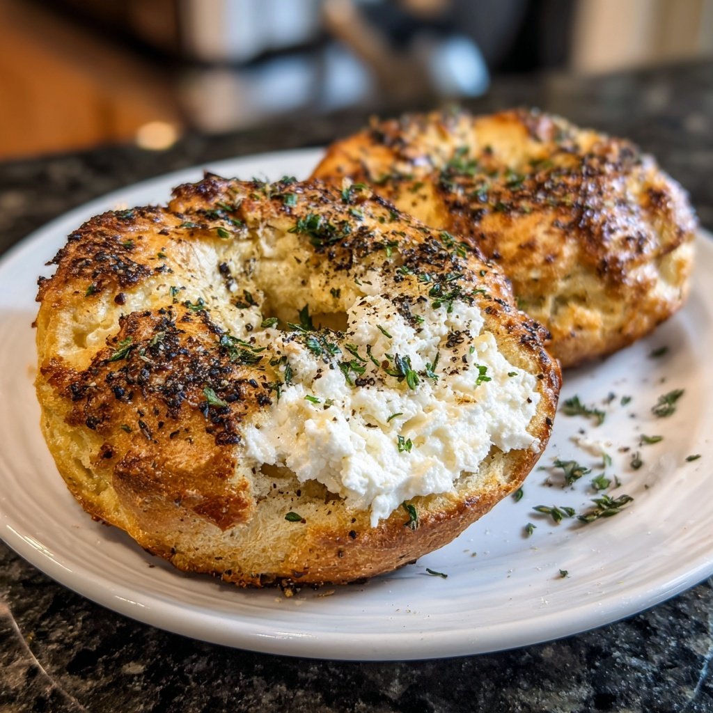 Protein Bagels with Cottage Cheese Base