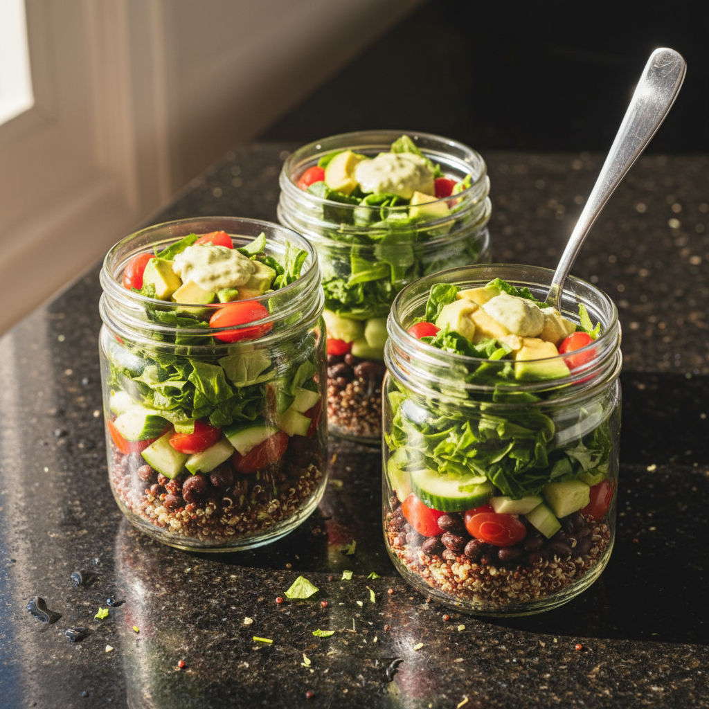 Protein-Packed Salad Jars