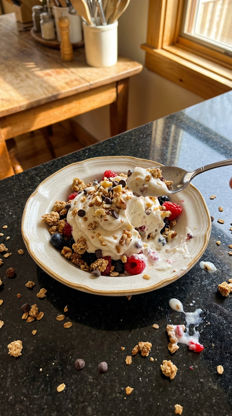 Frozen Yogurt with Granola