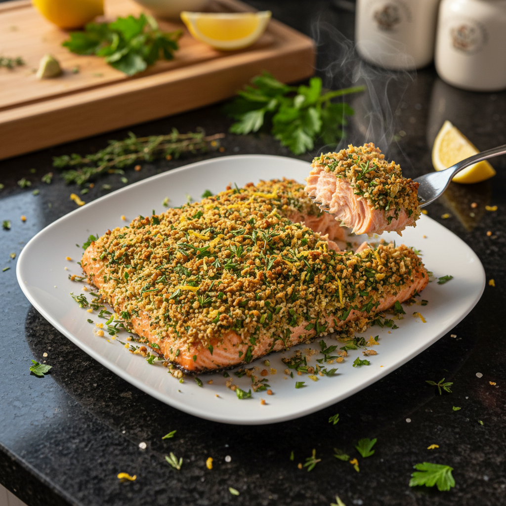 Romantic Herb-Crusted Salmon