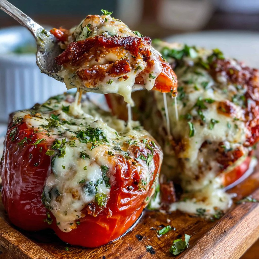 Turkey and Spinach Stuffed Peppers