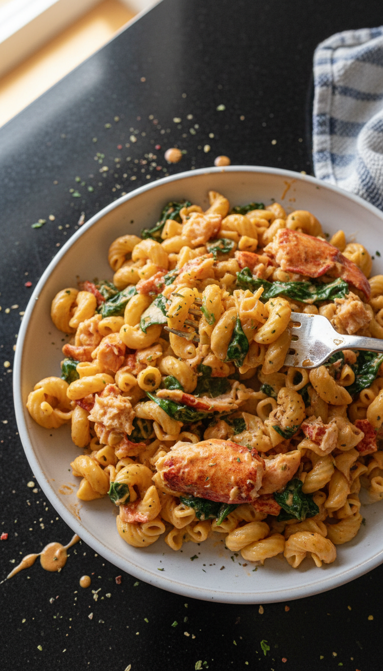 Lobster and Spinach Pasta Toss