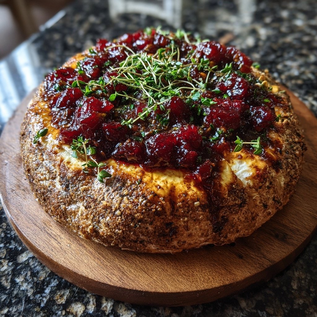 Baked Camembert with Cranberry Compote