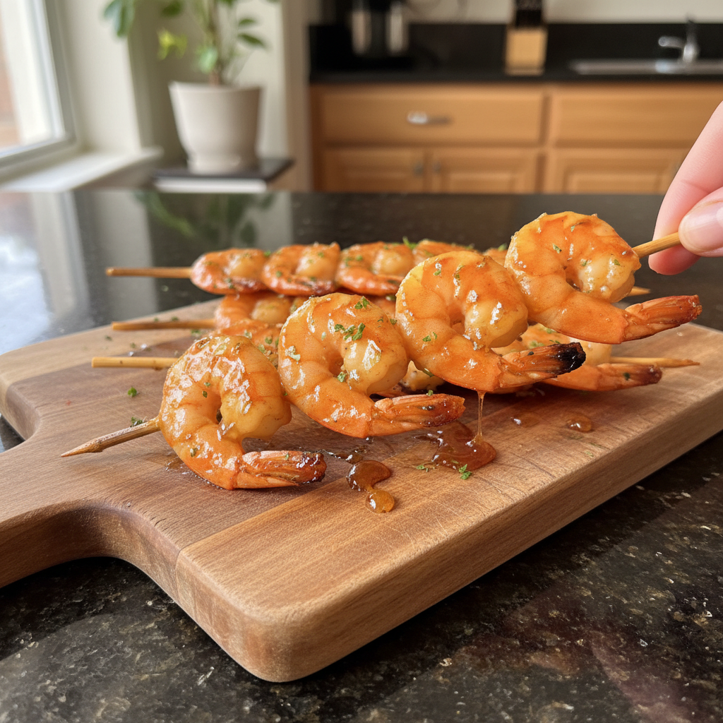 Honey Garlic Shrimp Skewers