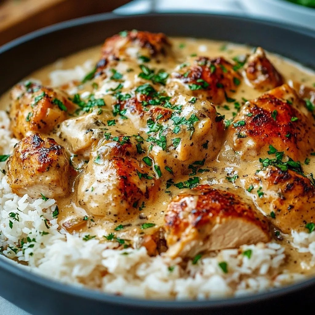Creamy Smothered Chicken and Rice