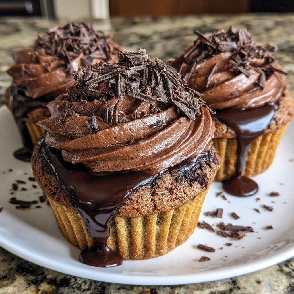 Whipped Chocolate Ganache Cupcakes