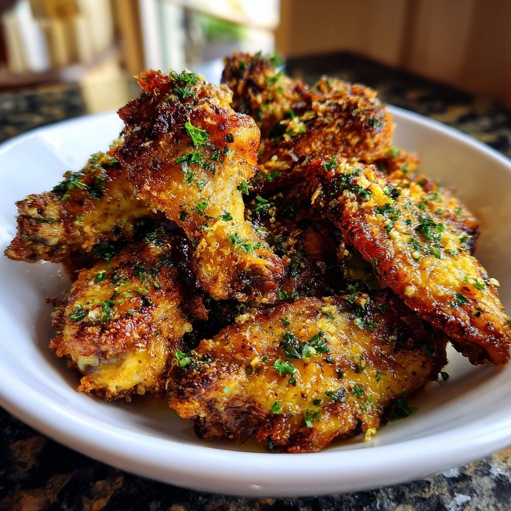 Crispy Parmesan Garlic Wings