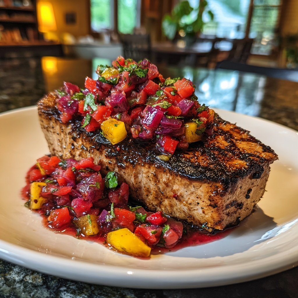Pork Tenderloin Three-Berry Salsa