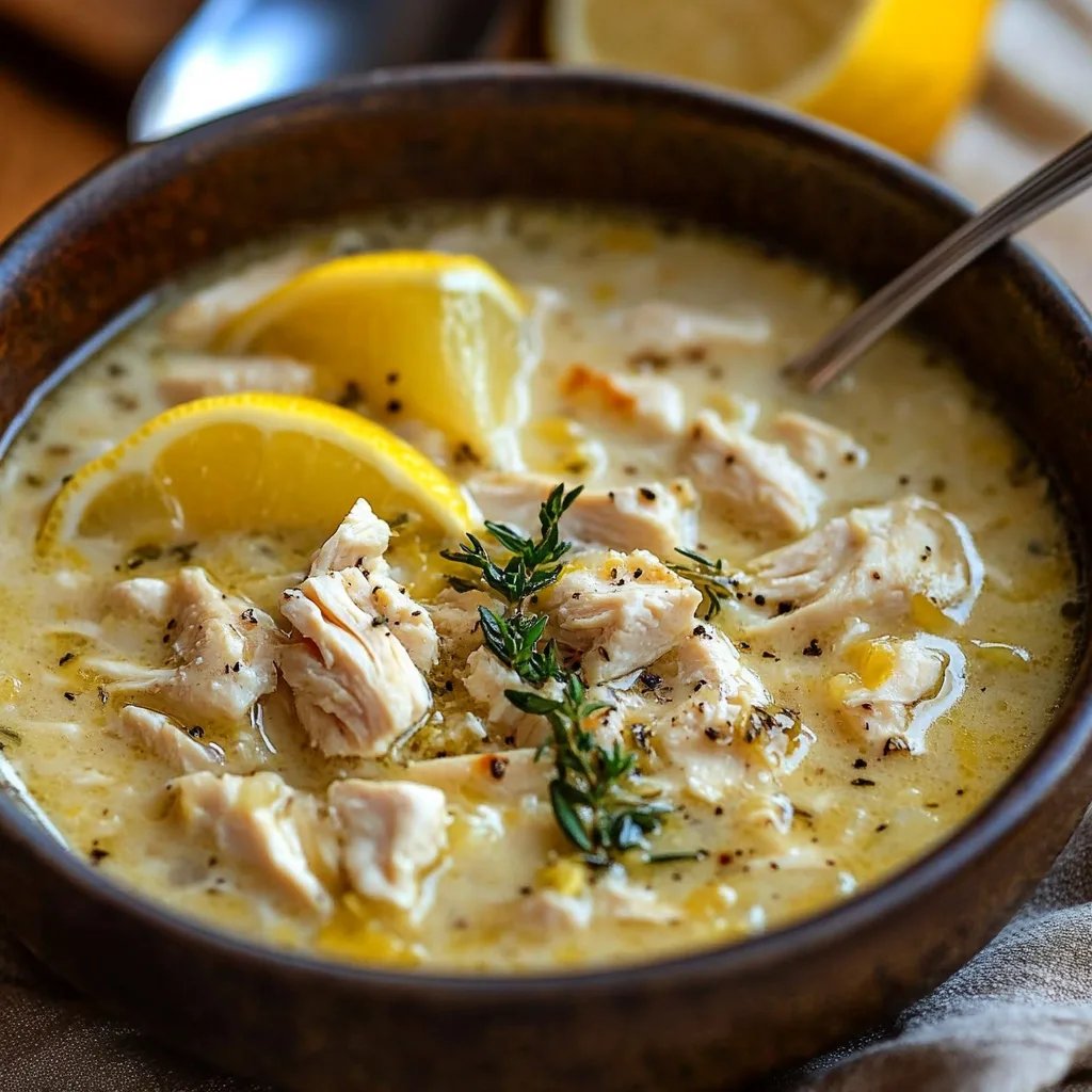 Mediterranean Lemon Chicken Soup