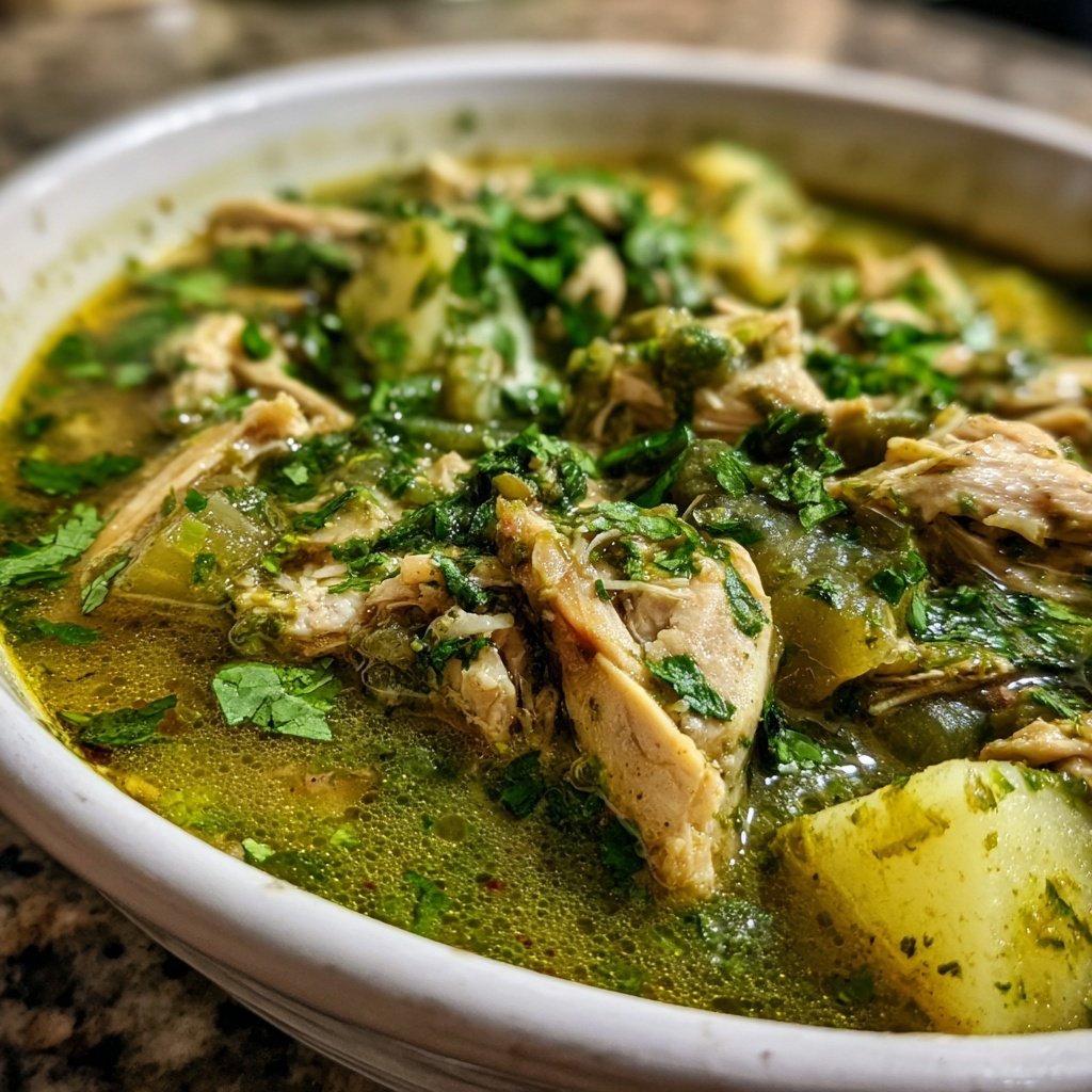 Slow Cooker Chicken Pozole Verde Authentic