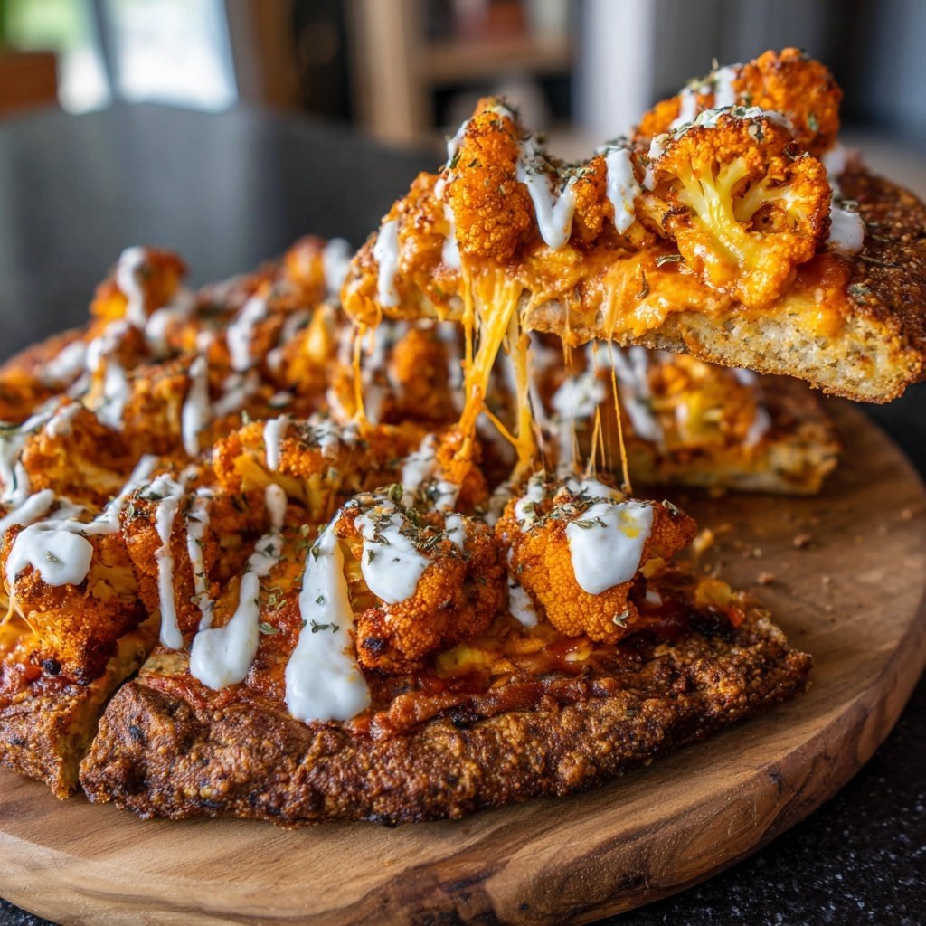 Vegan Buffalo Cauliflower Pizza