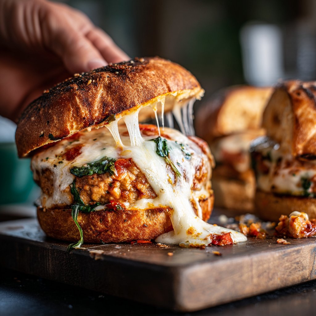 Caprese Stuffed Turkey Burgers