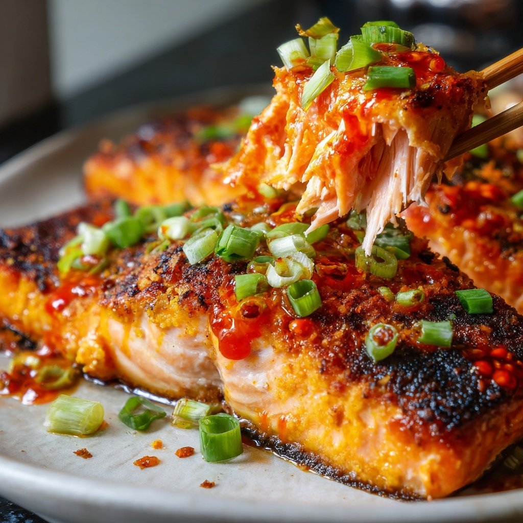 Bang Bang Salmon with Cucumber Salad