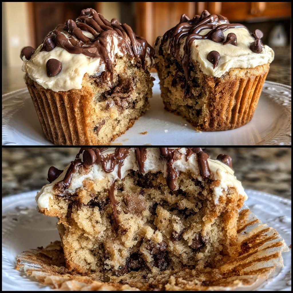 Chocolate Chip Cookie Dough Cupcakes