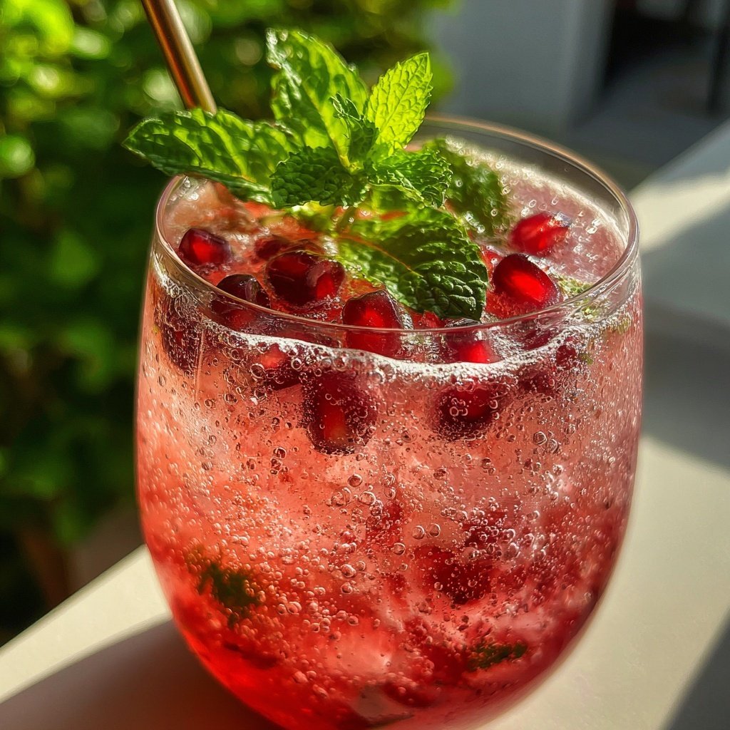Pomegranate Gin Fizz Cocktail