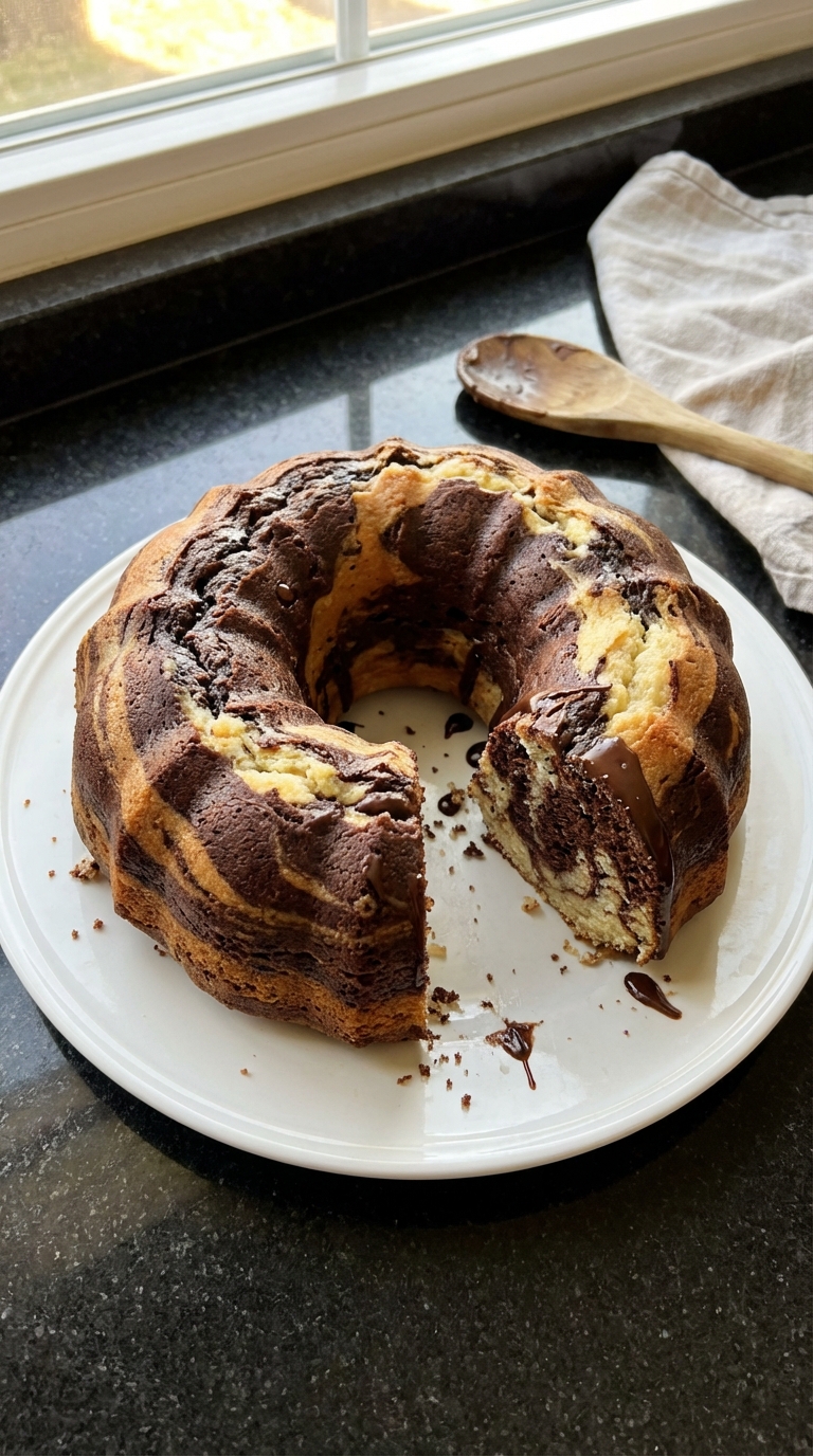 Marbled Vanilla Chocolate Cake
